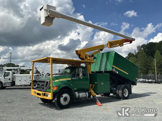 (China Grove, NC) Altec LR758, Over-Center Bucket Truck mounted behind cab on 2015 Ford F750 Chipper