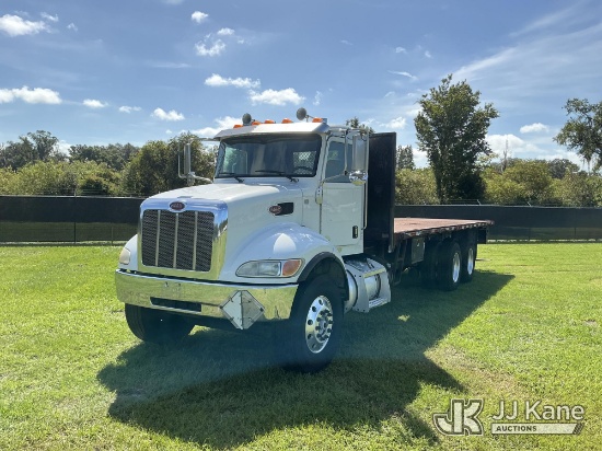 (Tampa, FL) 2015 Peterbilt 348 Flatbed Truck Runs & Moves) (Engine Performance Concerns, Dash Warnin