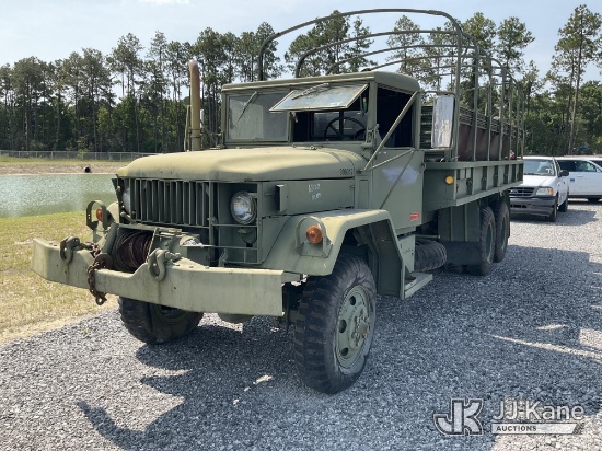 (Hammond, LA) 1972 AM General M36A2 2.5 Ton 6x6 T/A Military Flatbed Truck Non Titled, Bill Of Sale