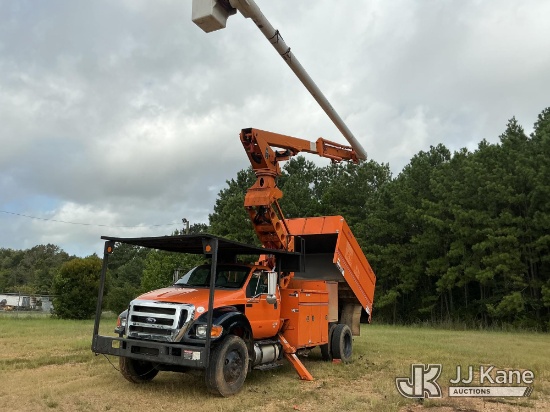 (Byram, MS) Altec LR760E70, Over-Center Elevator Bucket Truck mounted behind cab on 2015 Ford F-750