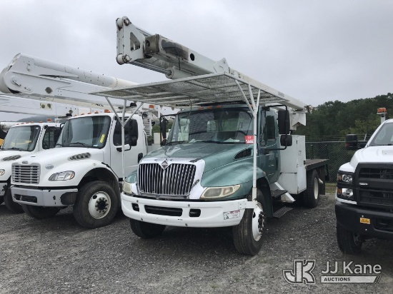 (Mount Airy, NC) Terex XT60RM, Over-Center Bucket Truck rear mounted on 2004 International 4300 Flat