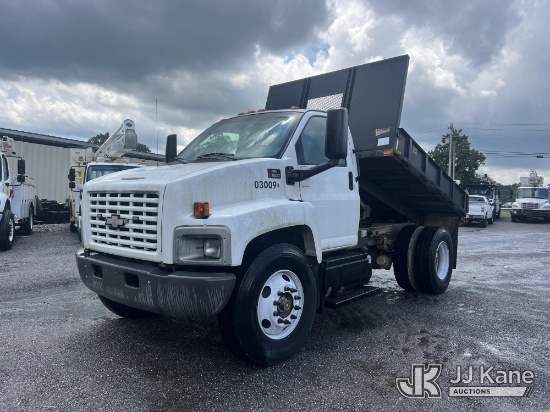 (Albertville, AL) 2003 Chevrolet C7500 Dump Flatbed Truck Runs, Moves & Dump Operates) (Dash Warning