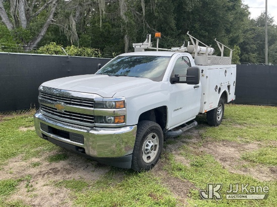 (Tampa, FL) 2016 Chevrolet Silverado 2500HD Work Truck Long Box Service Truck Runs & Moves)(Dash War