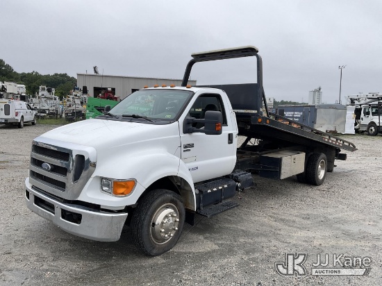 (Chester, VA) 2011 Ford F650 Roll Back Truck Runs & Moves) (Dash Warning Indicators On, Missing Winc