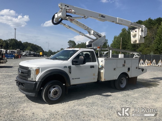 (China Grove, NC) Altec AT40G, Articulating & Telescopic Bucket Truck mounted behind cab on 2017 For