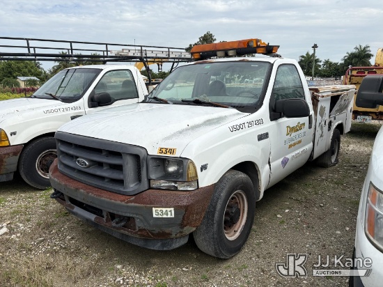 (Davie, FL) 2001 Ford F350 Service Truck Not Running, Condition Unknown) (Exterior Defects-See Pictu