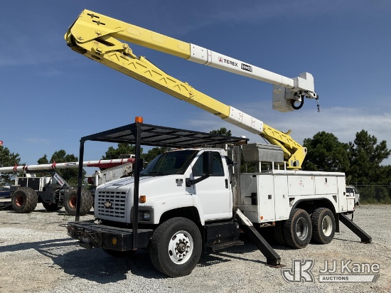 (Villa Rica, GA) HiRanger TCX-60, Material Handling Bucket Truck rear mounted on 2008 Chevrolet C850