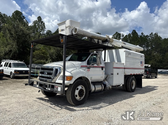 (Jacksonville, FL) Altec LRV-56, Over-Center Bucket Truck mounted behind cab on 2015 Ford F-750 Chip