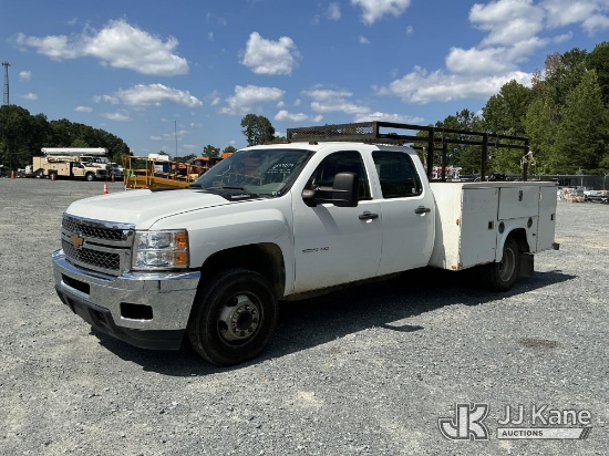 (China Grove, NC) 2012 Chevrolet Silverado 3500HD Crew-Cab Service Truck Runs & Moves) (Dash Warning