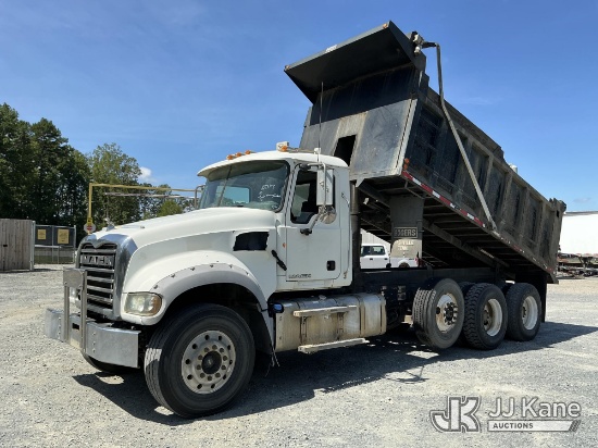 (China Grove, NC) 2013 Mack GU713 T/A Dump Truck Runs, Moves & Upper Operates) (Dash Warning Indicat