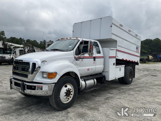 (Chester, VA) 2015 Ford F750 Extended-Cab Chipper Dump Truck Runs, Moves & Operates) (Seller Red Tag