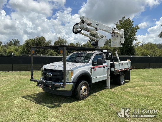 (Tampa, FL) Altec AT37G, Articulating & Telescopic Bucket Truck rear mounted on 2017 Ford F-550 Flat