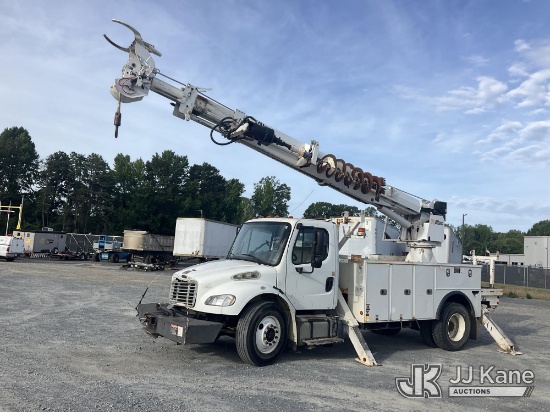 (China Grove, NC) Altec DM47, Digger Derrick rear mounted on 2016 Freightliner M2 106 Utility Truck