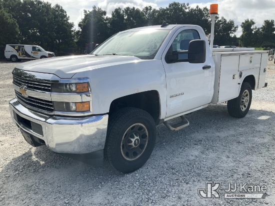 (Villa Rica, GA) 2016 Chevrolet Silverado 3500HD Enclosed Service Truck Runs & Moves) (Dash Warning