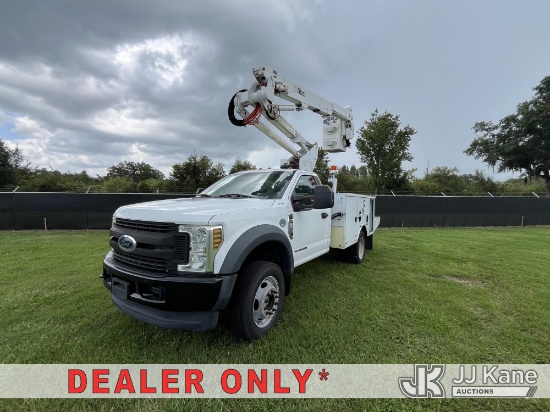 (Tampa, FL) Altec AT37G, Articulating & Telescopic Bucket Truck mounted behind cab on 2019 Ford F550