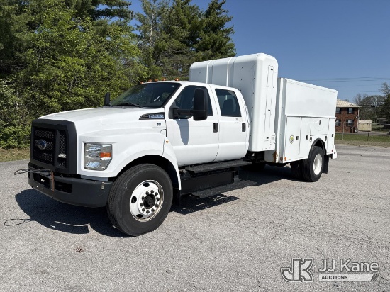(Lebanon, TN) 2016 Ford F750 Crew-Cab Enclosed Utility Truck Runs & Moves) (Jump To Start, Check Eng