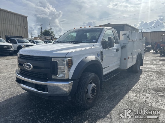 (West Palm Beach, FL) 2018 Ford F550 URD/Flatbed Truck Not Running, Condition Unknown) (Seller State