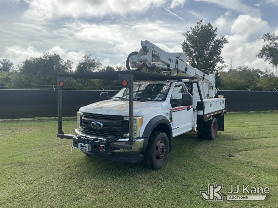 (Tampa, FL) Altec AT37G, Articulating & Telescopic Bucket Truck mounted behind cab on 2017 Ford F-55