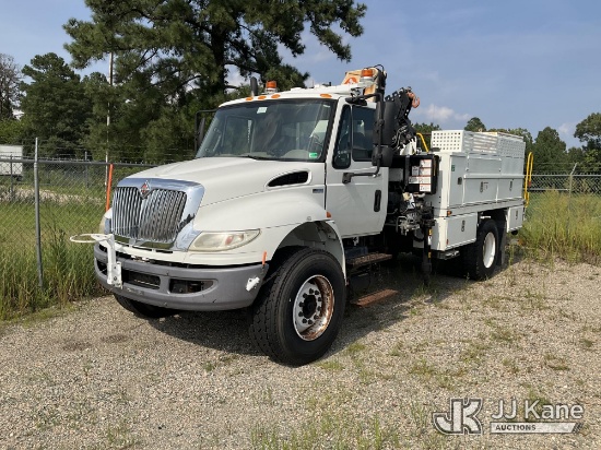 (Chester, VA) PM 12023, Knuckleboom Crane mounted behind cab on 2014 International 4400 URD/Flatbed