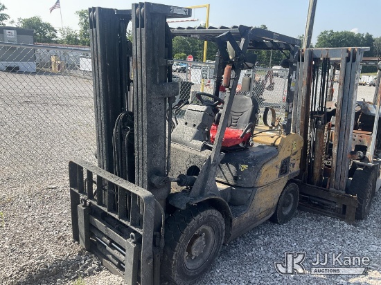 (Verona, KY) 2005 Caterpillar P5000 Rubber Tired Forklift Not Running, Condition Unknown, No LPG Tan