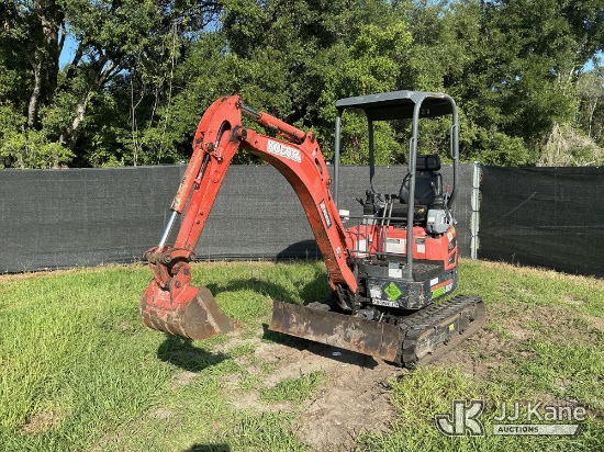 (Tampa, FL) 2019 Kubota U17 Mini Hydraulic Excavator Runs, Moves & Operates) (Exterior Defects - Hoo