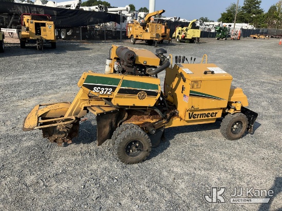 (China Grove, NC) 2012 Vermeer SC372 Rubber Tired Walk-Beside Stump Cutter Runs, Moves & Operates