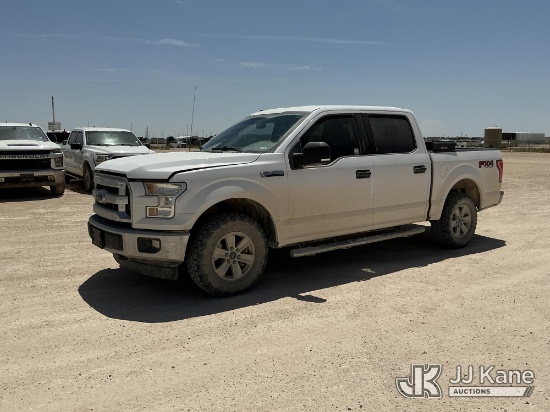 (Midland, TX) 2017 Ford F-150 Crew-Cab Pickup Truck Runs & Moves) (Dash Warning Indicators On, Steer