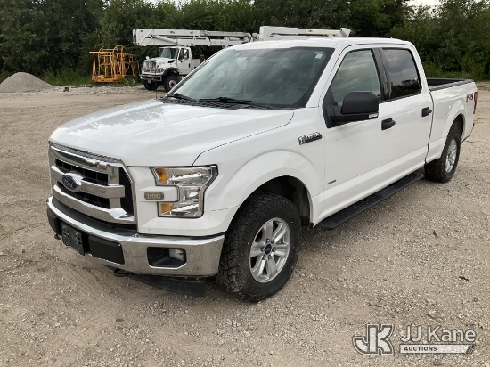 (Des Moines, IA) 2017 Ford F150 4x4 Crew-Cab Pickup Truck Runs & Moves) (Dash Warning Indicators On,