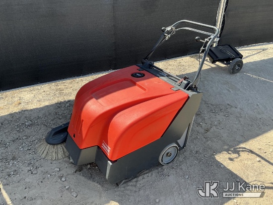 (Waxahachie, TX) 2017 Powerboss HM34BQP Walk-Behind Sweeper, City of Plano Owned Runs & Operates