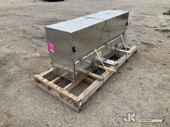 (Des Moines, IA) (2) Aluminum diamond-plate side-opening truck/tool storage box