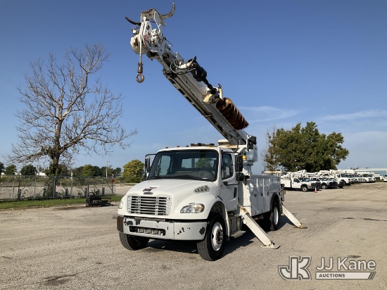 (Kansas City, MO) Altec DM47B-TR, Digger Derrick rear mounted on 2020 Freightliner M2-106 Utility Tr