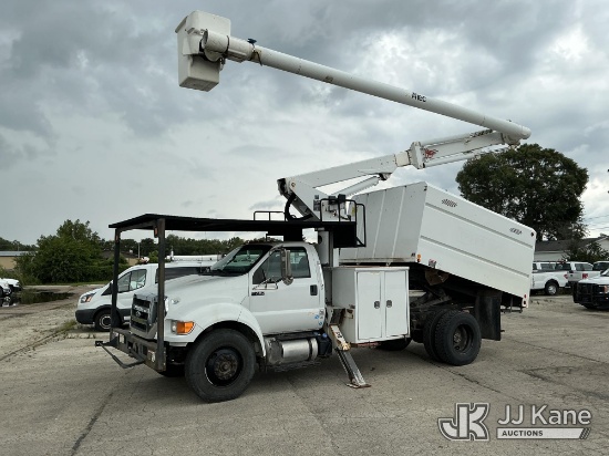 (South Beloit, IL) Altec LR756, Over-Center Bucket Truck mounted behind cab on 2013 Ford F-750 Chipp