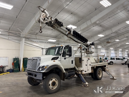 (Watford City, ND) Altec DM45-TR, Digger Derrick rear mounted on 2008 International 7400 Flatbed/Uti