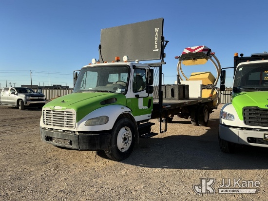 (Odessa, TX) 2005 Freightliner M2 106 Medium Duty Flatbed/Attenuator Truck Not Running, Condition Un