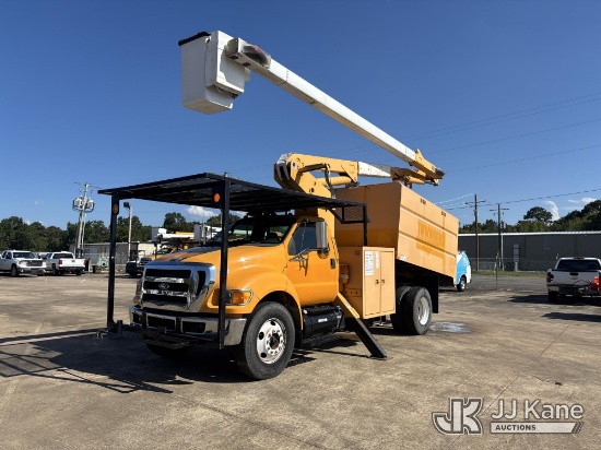 (Conway, AR) Terex/HiRanger XT55, Over-Center Bucket Truck mounted behind cab on 2013 Ford F-750 Chi