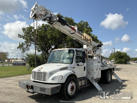 (Kerrville, TX) Altec DC47-TR, Digger Derrick rear mounted on 2014 Freightliner M2 106 Flatbed/Utili