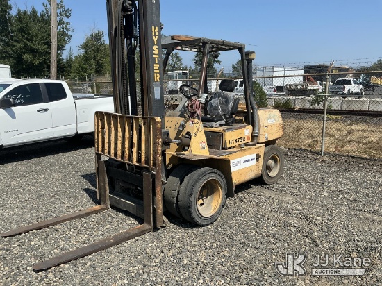 (Portland, OR) 1991 Hyster H80XL Solid Tired Forklift Does Not Run or Move) (Buyer Responsible For L