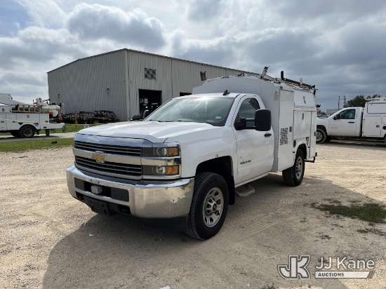 (Houston, TX) 2015 Chevrolet Silverado 3500HD Enclosed Service Truck (Runs & Moves) (Exterior Defect
