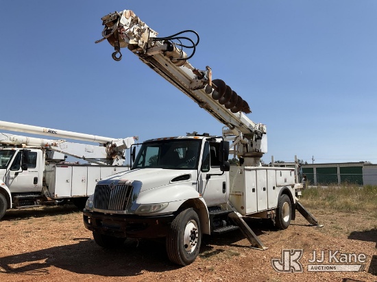 (Joplin, MO) Altec DM45-TR, Digger Derrick rear mounted on 2008 International 4300 Utility Truck Run