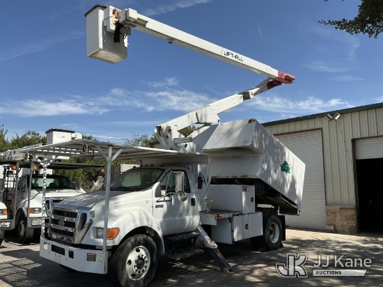(Burnet, TX) Lift-All LSS55-1S, Over-Center Bucket Truck mounted behind cab on 2007 Ford F-750 Chipp