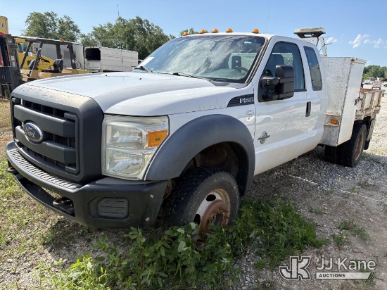 (Hawk Point, MO) 2014 Ford F550 4x4 Extended-Cab Flatbed/Service Truck Not Running, Condition Unknow