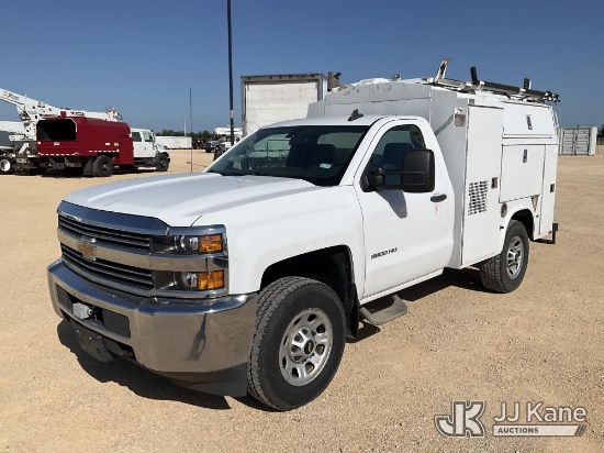 (Marion, TX) 2016 Chevrolet Silverado 3500HD Enclosed Service Truck Runs & Moves