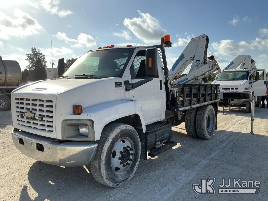 (Olmito, TX) Effer 110E-2S, Hydraulic Knuckle Boom Crane rear mounted on 2009 Chevrolet C6500 Flatbe