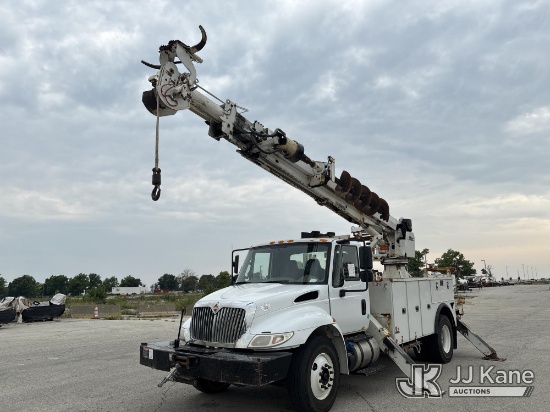 (Kansas City, MO) Altec DM47BTR, Digger Derrick rear mounted on 2019 International 4300 Utility Truc