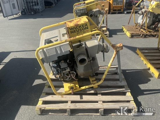 (Jurupa Valley, CA) One Wacker Neuson Trash Pump (Used) NOTE: This unit is being sold AS IS/WHERE IS