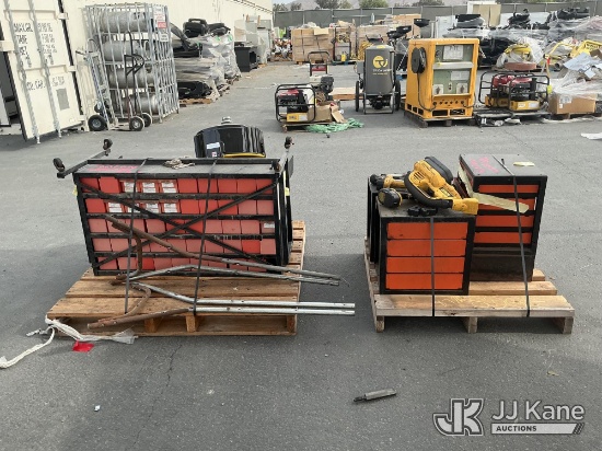 (Jurupa Valley, CA) (2 Pallets) Storage Cabinets & Power Tools (Used) NOTE: This unit is being sold