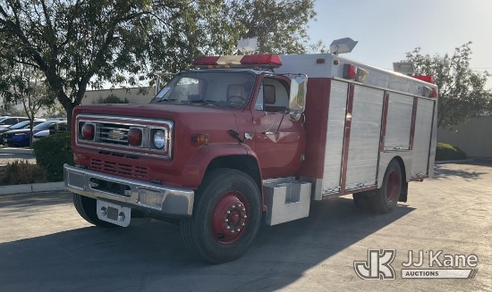 (Jurupa Valley, CA) 1990 Chevrolet C7D042 Fire Truck, 7000 Air Utility Runs & Moves) (A/C Not Workin