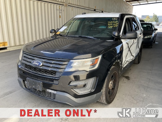 (Jurupa Valley, CA) 2016 Ford Explorer Police 4-Door Sport Utility Vehicle Runs & Moves, Dash Warnin