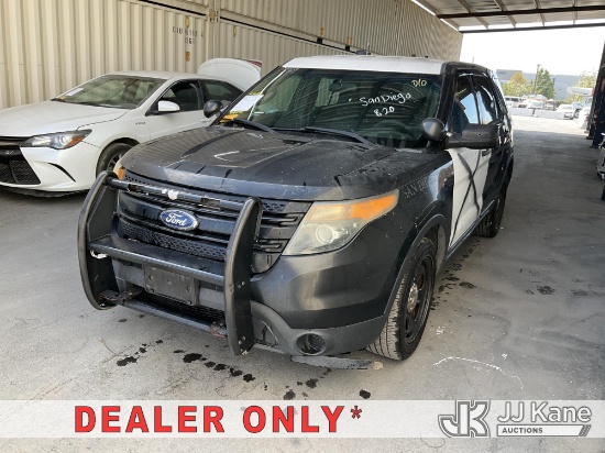 (Jurupa Valley, CA) 2015 Ford Explorer Police 4-Door Sport Utility Vehicle Runs & Moves, Ignition Is