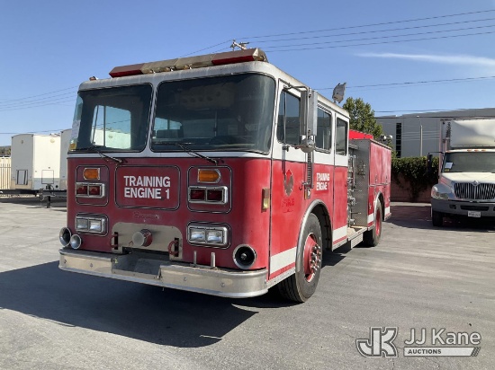 (Jurupa Valley, CA) 1989 FWD Corportation Fire Truck, Seagrave GV92TA Runs & Moves) (Interior Defect